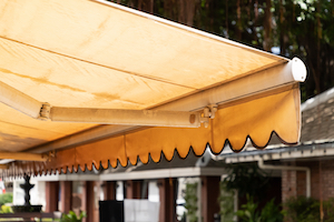 Sunesta Awnings protect buildings against red stains from Oklahoma’s red dirt that comes from oxidation, water, & compression.