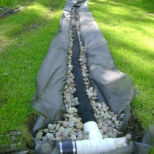 A Trench French Drain is a hybrid of the Surface & Blind French Drains & designed to move water away from your home.