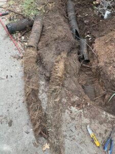 French drains use perforated pipes surrounded by gravel and filter fabric to redirect all groundwater away from foundations.